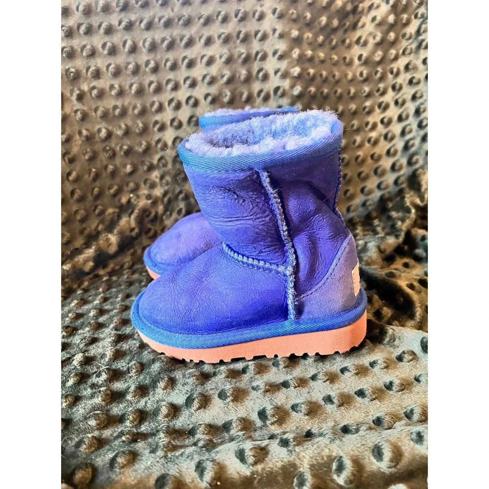 Ugg baby size 6 6c blue leather bootie Boots